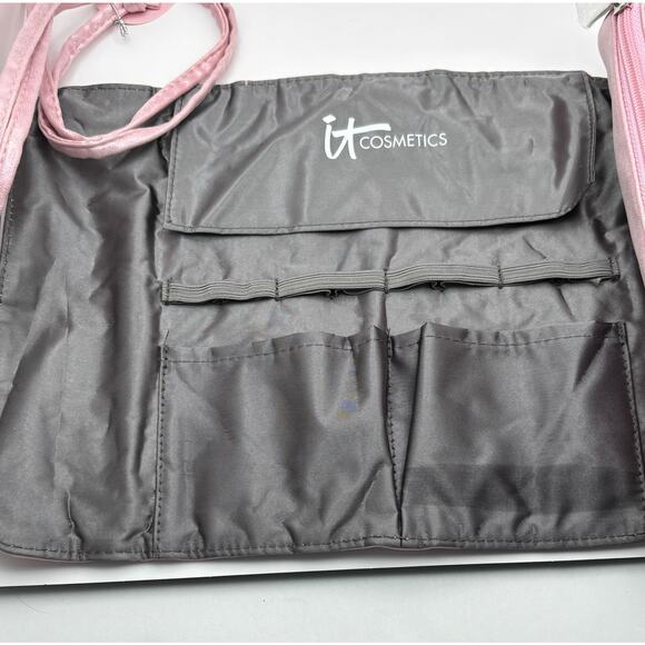 IT Cosmetics Roll-up Makeup Storage Travel Bag Zip Pouch Iridescent Pink - Picture 3 of 11